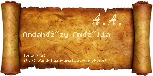 Andaházy Amélia névjegykártya
